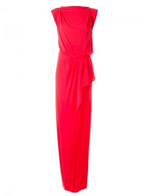 Вечернее платье без рукавов Vionnet. Цвет: розовый и фиолетовый