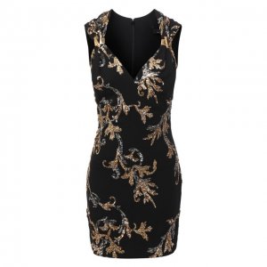 Платье с пайетками Versace. Цвет: чёрный
