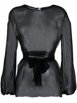 Прозрачная блузка с длинными рукавами Gianluca Capannolo. Цвет: черный