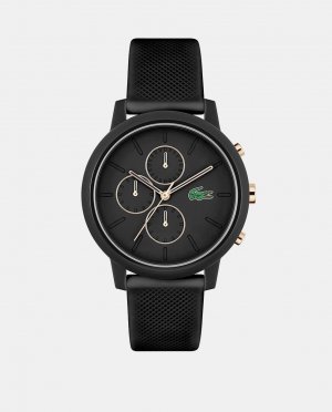 12.12 x Chrono 2011247 черные силиконовые мужские часы , черный Lacoste