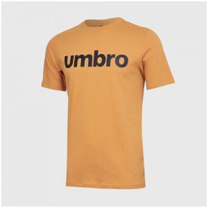 Футболка хлопковая Linear Logo Graphic Tee 65551U-KMA, размер S, оранжевый Umbro. Цвет: оранжевый