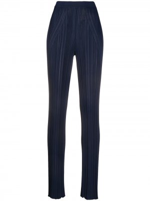Фактурные брюки с завышенной талией Gentry Portofino. Цвет: синий