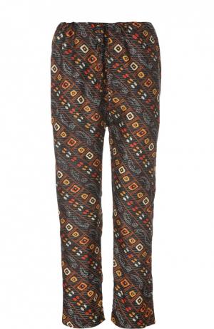 Прямые укороченные брюки с контрастным принтом Isabel Marant. Цвет: разноцветный