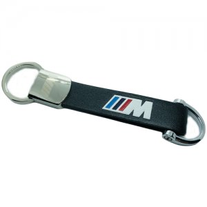 Автомобильный брелок для ключей M Performance из натуральной кожи черного цвета BMW. Цвет: черный
