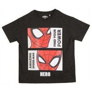 Фуфайка (футболка) детская для мальчиков Oversize SS22SM1201448 SPIDER-MAN. Цвет: черный