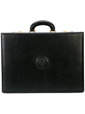 Портфель с тисненым логотипом Versace Pre-Owned. Цвет: черный