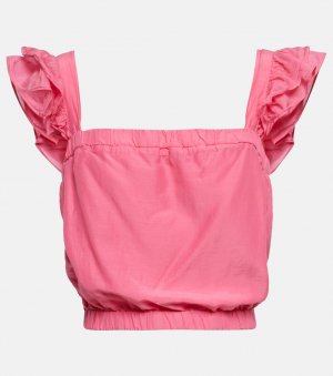 Укороченный топ Gracen из хлопка и шелка VELVET, розовый Velvet