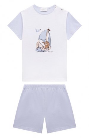 Хлопковая пижама Story Loris. Цвет: голубой