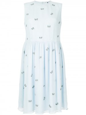 Платье с вышитыми бабочками Jupe By Jackie. Цвет: синий