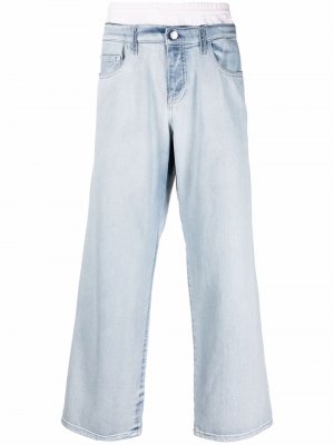 Широкие джинсы средней посадки Koché. Цвет: синий