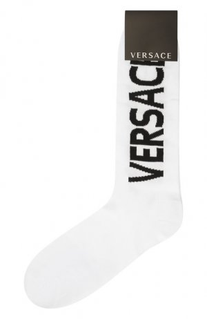 Хлопковые носки Versace. Цвет: белый