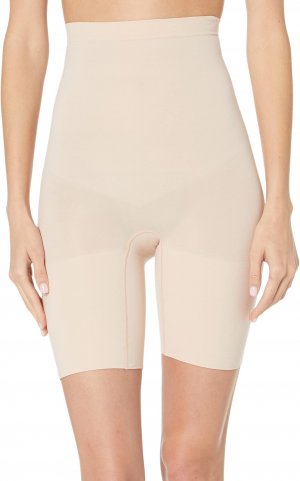 SPANX Корректирующее белье для женщин Короткие шорты с высокой талией и контролем живота, цвет Soft Nude