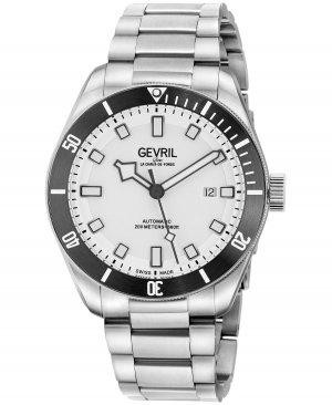 Мужские швейцарские автоматические часы Yorkville из нержавеющей стали серебристого цвета, 43 мм Gevril