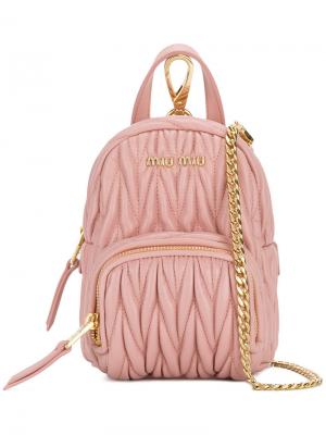 Плиссированный микро-рюкзак Miu. Цвет: розовый и фиолетовый
