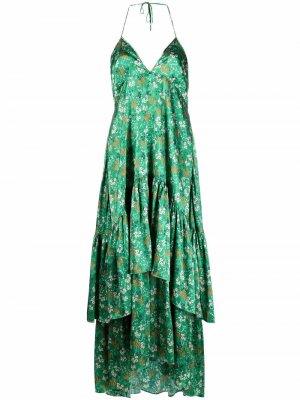 LAutre Chose ярусное платье миди с цветочным принтом L'Autre. Цвет: зеленый