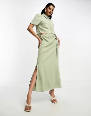 Нежно-зеленая юбка миди с вырезами co-ord, нежно-зеленый NA-KD