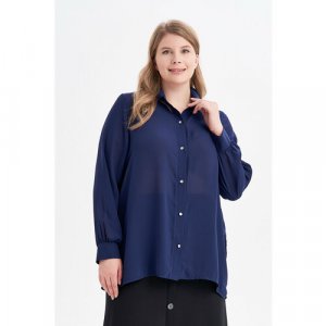 Блуза, размер 54, синий Olsi. Цвет: синий