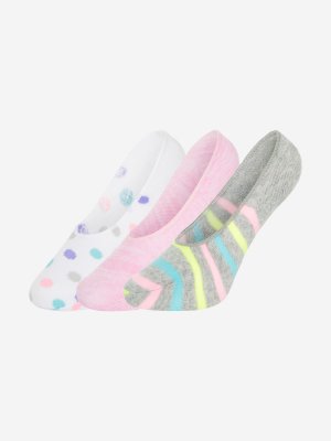 Носки для девочек , 3 пары, Мультицвет, размер 24-35 Skechers. Цвет: мультицвет