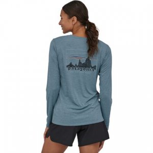 Capilene Cool повседневная рубашка с длинными рукавами и рисунком женская , цвет 73 Skyline/Light Plume Grey X-Dye Patagonia