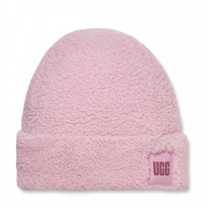 Шапка W Sherpa Cuff Beanie UGG. Цвет: розовый