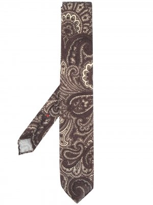 Delloglio галстук с принтом пейсли Dell'oglio. Цвет: коричневый