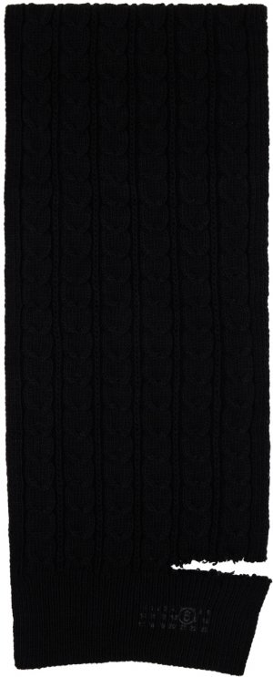 Черный шарф Iconics с разрезами MM6 Maison Margiela