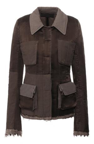 Приталенная куртка с накладными карманами Haider Ackermann. Цвет: коричневый