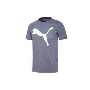 Logo Print Short Sleeve T-Shirt Men Tops Peacoat-Blue 593040-06 Puma