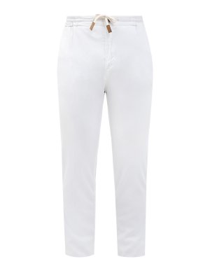 Белые брюки Travel из тенсела с эластичным поясом RICHARD J. BROWN. Цвет: белый