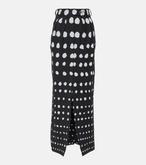 Шерстяная юбка макси в горошек , черный Vivienne Westwood
