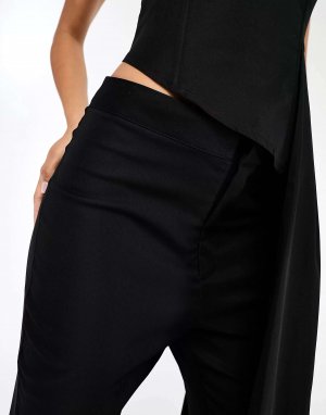 Черные брюки с широкими штанинами на заказ Missyempire. Цвет: черный