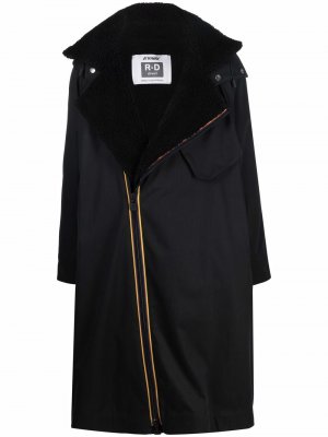 Пальто с капюшоном K-Way R&D. Цвет: черный