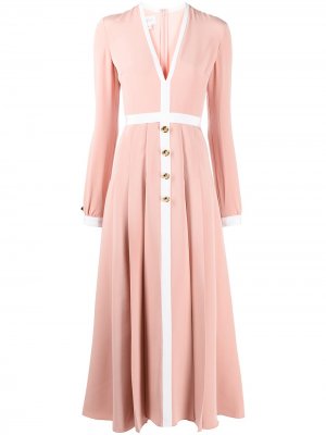 Шелковое платье макси Giambattista Valli. Цвет: розовый