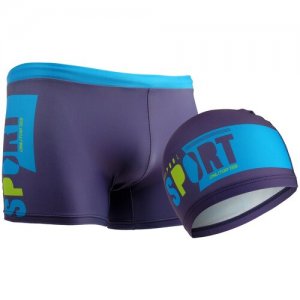 ONLITOP Комплект для плавания детский (плавки+шапочка) мальчиков, размер 26, рост 110 см. Цвет: синий