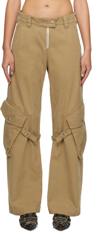 Бежевые брюки карго с карманами Acne Studios