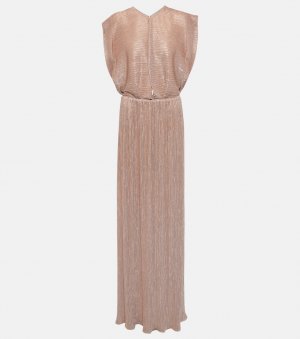 Плиссированное платье с эффектом металлик COSTARELLOS, розовый Costarellos