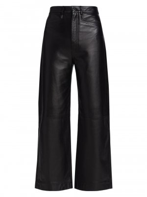 Широкие брюки-кюлоты из кожи наппа , черный Proenza Schouler White Label