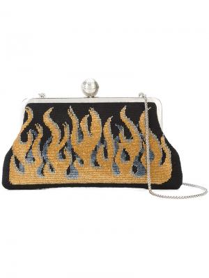 Flame embroidered clutch Sarah’s Bag. Цвет: чёрный