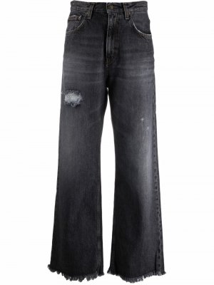Широкие джинсы с эффектом потертости Haikure. Цвет: синий