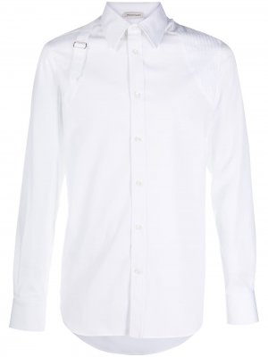 Рубашка с подтяжками Alexander McQueen. Цвет: белый