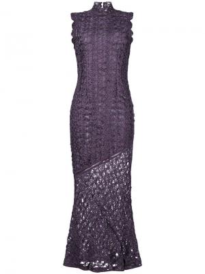 Облегающее платье с узором John Galliano Vintage. Цвет: фиолетовый