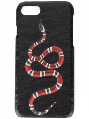 Чехол для iPhone 7 с изображением змеи Gucci. Цвет: черный