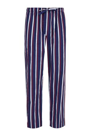 Пижамные брюки из атласного хлопка с принтом в полоску DEREK ROSE. Цвет: мульти