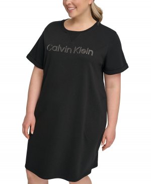 Платье больших размеров из френч терри с логотипом Calvin Klein