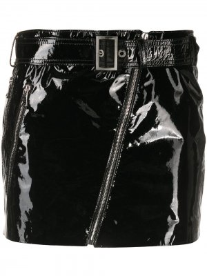 Лакированная юбка мини Manokhi. Цвет: черный