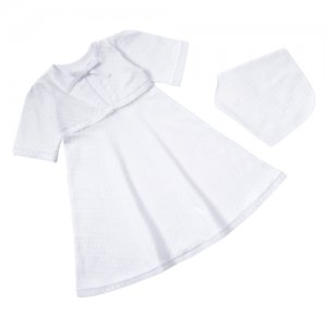 Набор для крещения (рубашка/чепчик), рост 74 см (24) нет бренда. Цвет: белый