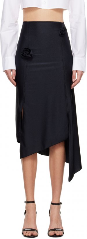 Черная юбка-миди с цветочным принтом Coperni