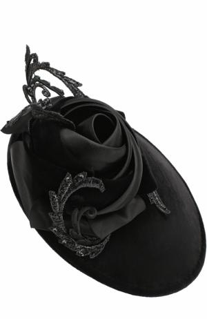 Шляпа с декором в виде цветка Philip Treacy. Цвет: черный