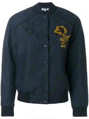 Куртка-бомбер с цветочным узором Kenzo. Цвет: синий