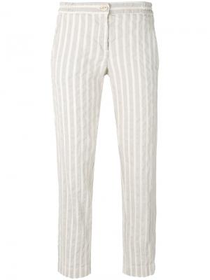 Прямые полосатые брюки Massimo Alba. Цвет: телесный